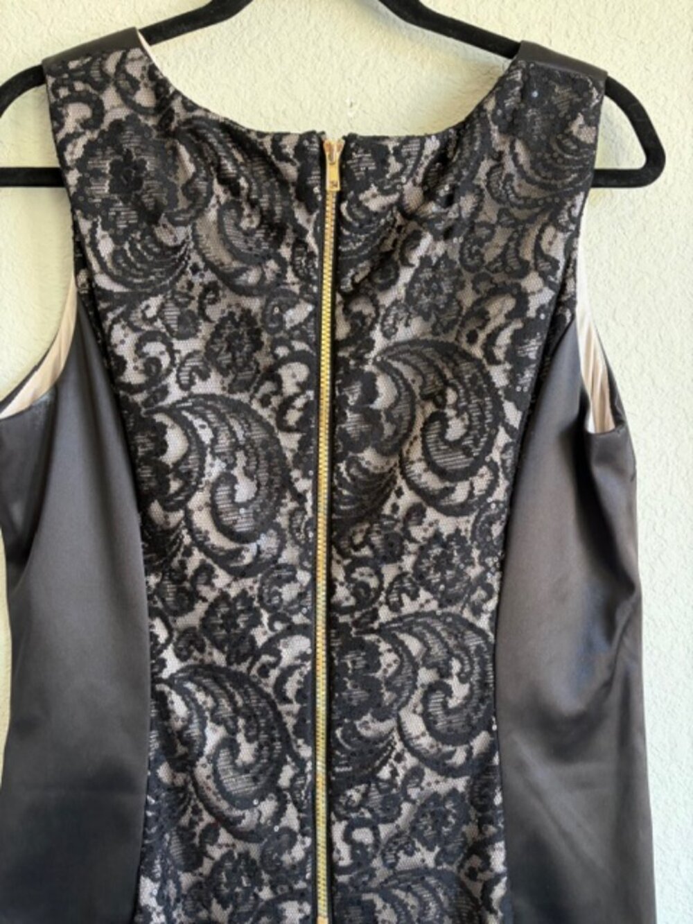 Jax Women's Black Sequin Lace "Hourglass Illusion" Cocktail Dress Sz 14 LBD Lux - Picture 5 of 9